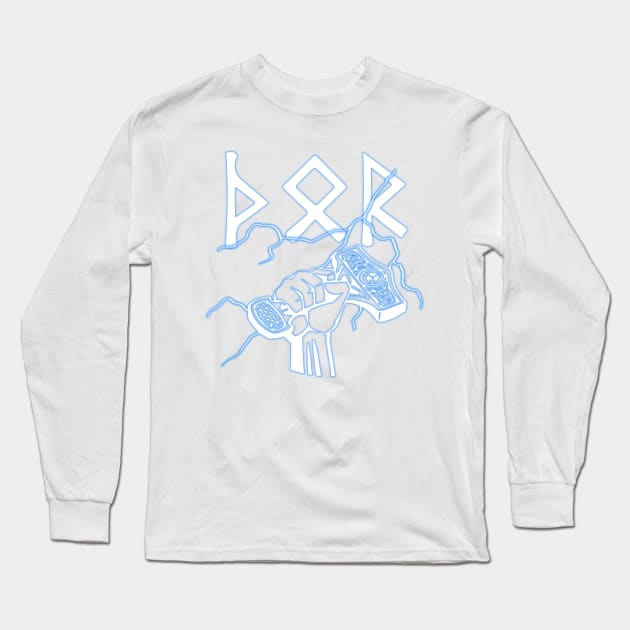 Mjölnir's Wrath Long Sleeve T-Shirt by Doc Multiverse Designs